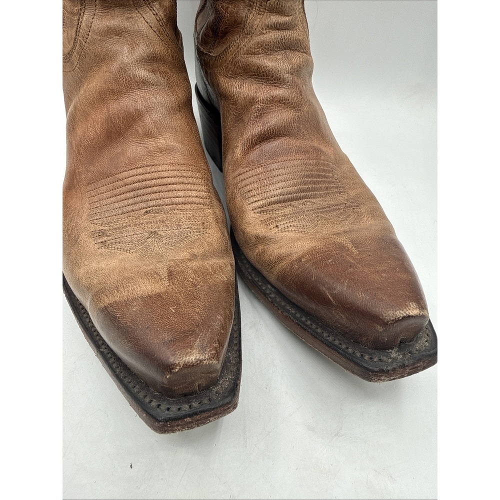 Lucchese Cassidy Boots Women 10B M4999 Brown Goat Leather Snip Toe Cowboy Boots - Picture 9 of 13